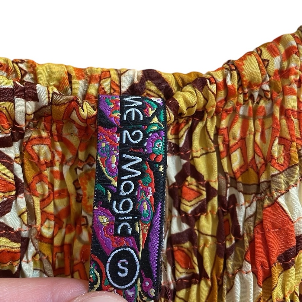 Me 2 Magic Anthropologie Yellow/Orange Sun Medallion 
Tiered Dress Size Small - Picture 7 of 9